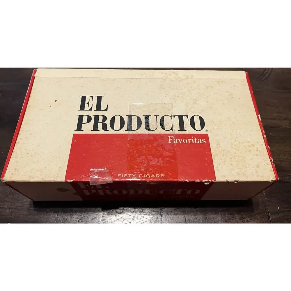 Vintage El Producto Cigar Box Vibrant Color Red White Pricing On Box